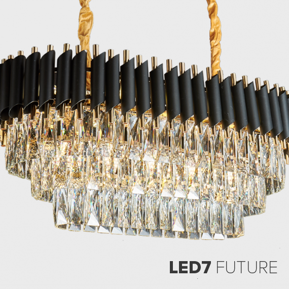 Loft Industry Modern - Black Tubes Odeon Oval Chandelier